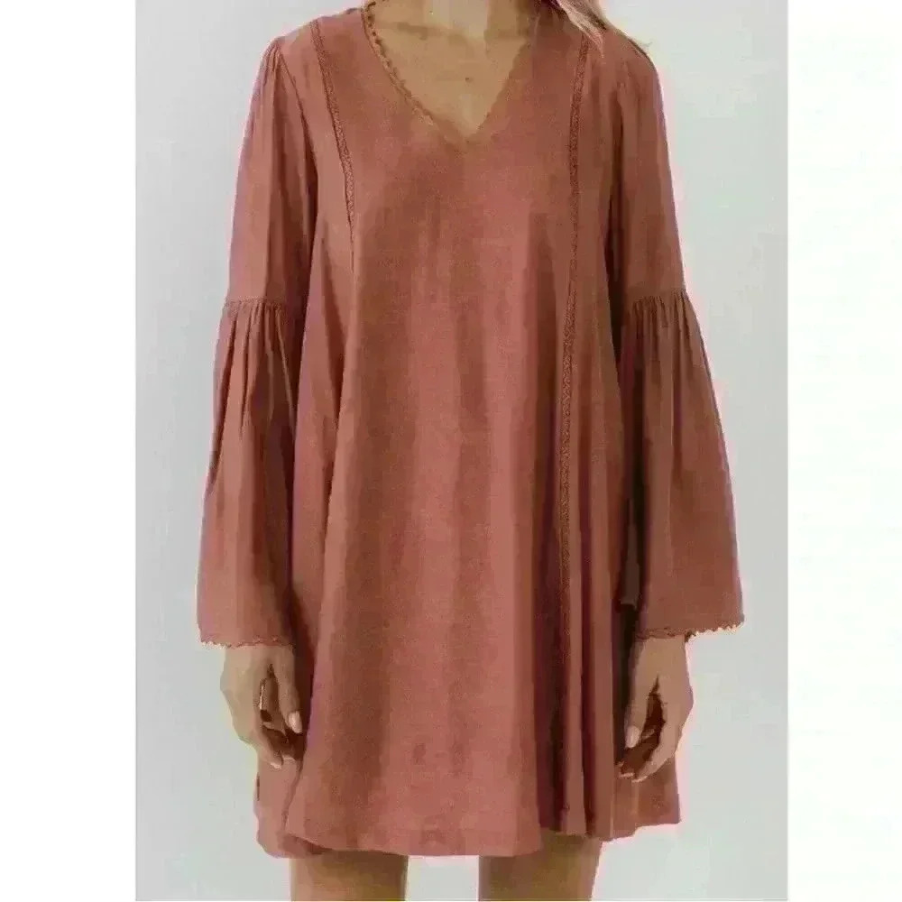 Free the Roses Women's Deep V Laced Mini Dress size Large